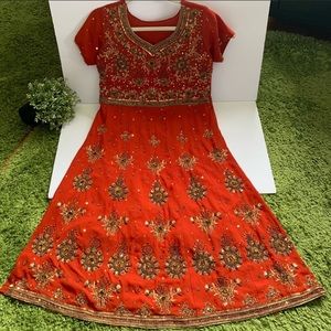 Bollywood Indian Kurti Dress ARed A Line Beaded